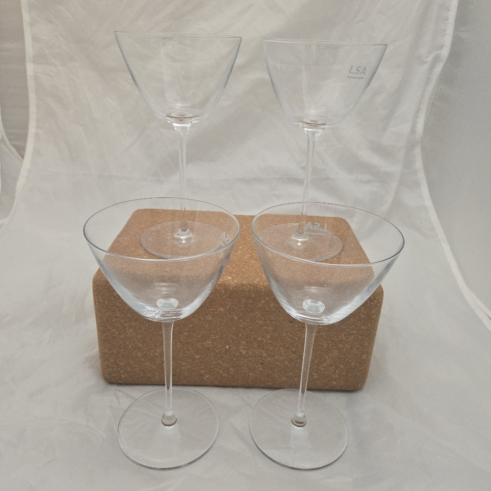 LSA Clear Glass Borough Martini Set Of 4